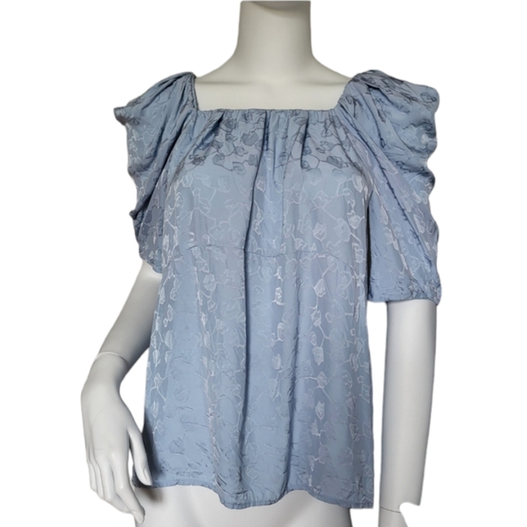 Rachel Comey Capa Puff Shoulder Baby Blue Top - Picture 4 of 11